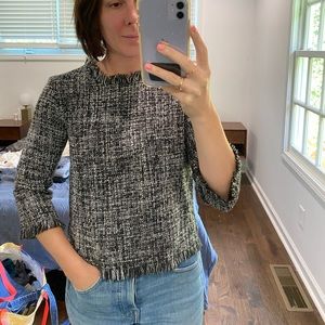 60s vibe tweed blouse